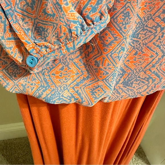 Bobeau Burnt Orange Maxi Skirt Side Slit ruched elastic. LIKE NEW Med Nordstrom - Picture 7 of 8